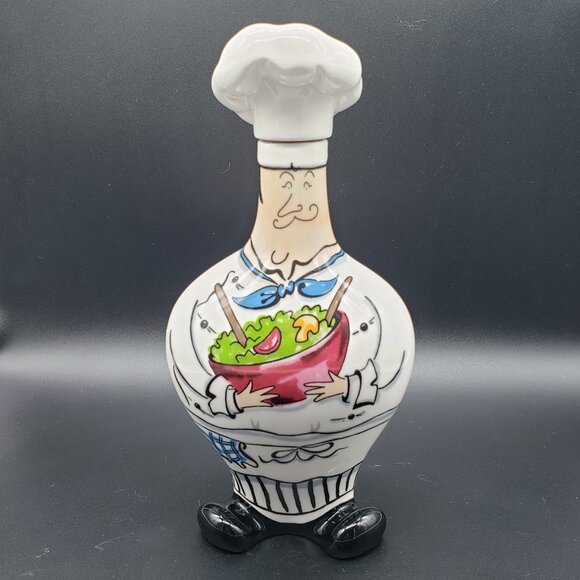 Signed Mud Pie Salad Dressing Bottle Decanter by Tracy Flickinger, French Chef - Picture 11 of 11